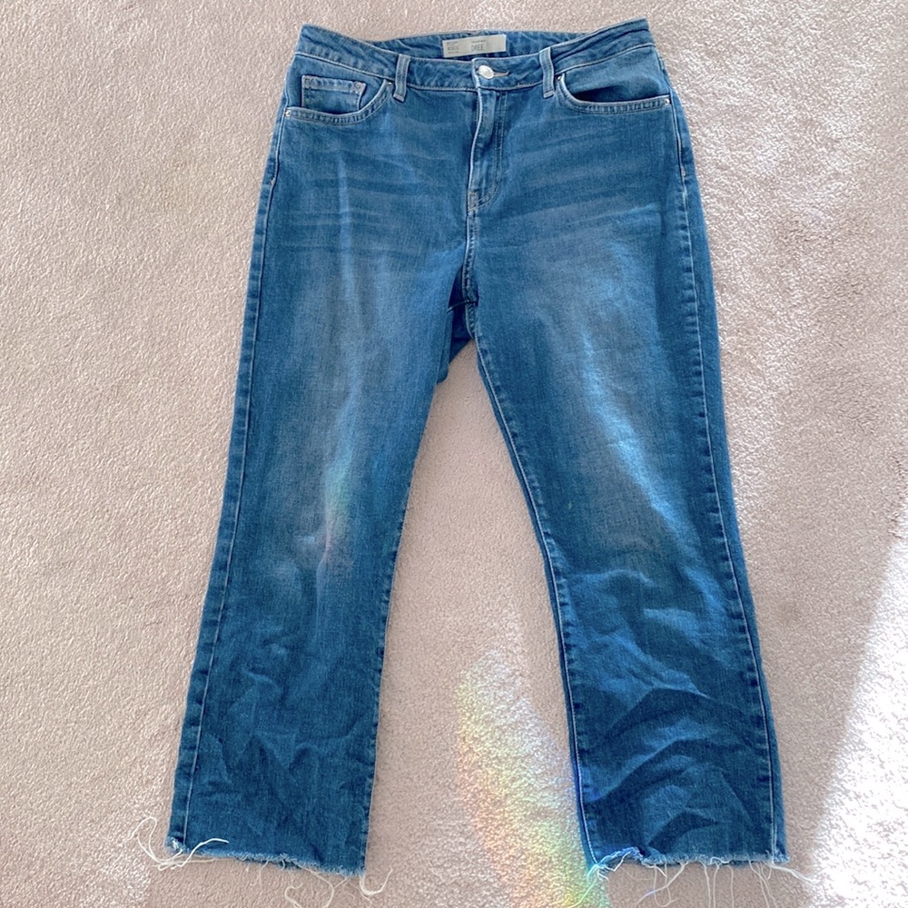 Topshop Moto Dree frayed hem cropped jeans